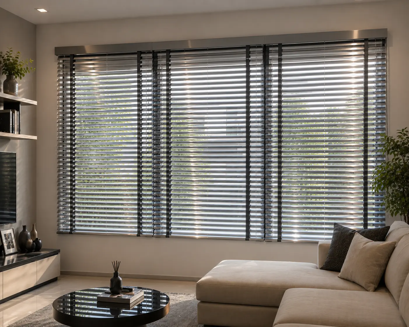Aluminum venetian blinds, modern finish