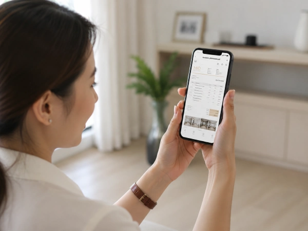 Customer reviewing a quotation on their phone