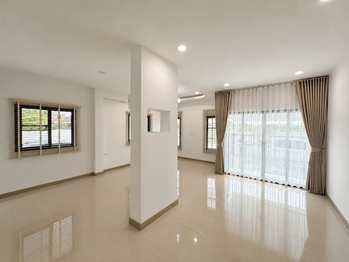 Curtain project in an open living area