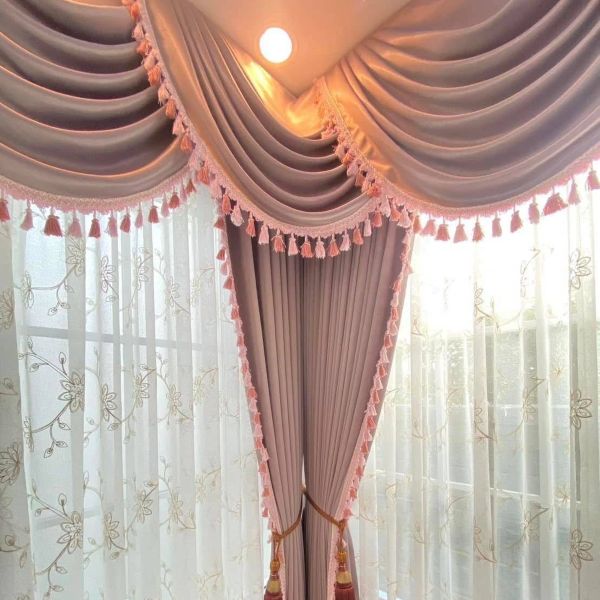 Pink curtains