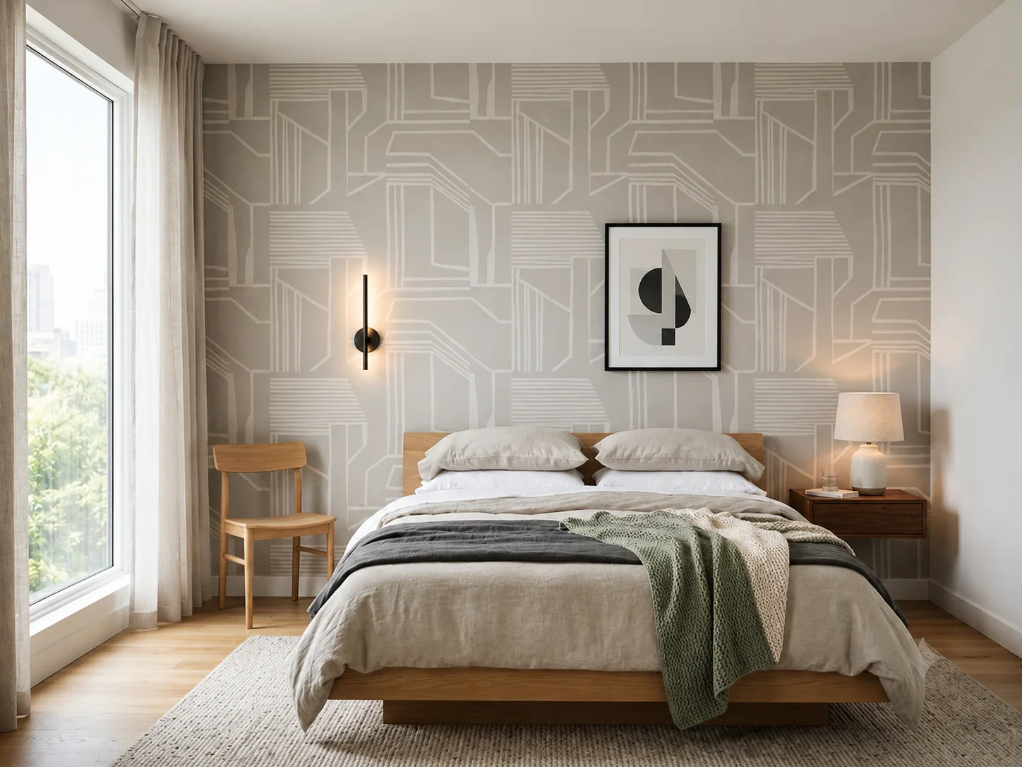 Wallpaper in a bedroom